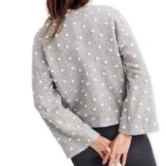 Madewell Texture &Thread Boxy Bubble Polka Dot Wool cardigan - Picture 3 of 7